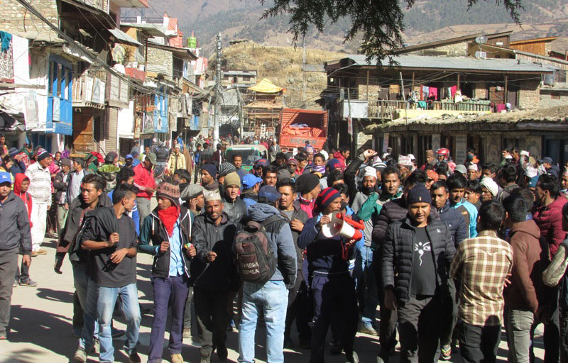 Locals demonstrate against security bodies in Jumla